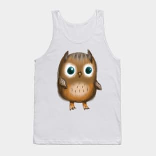 Cute Owl Drawing Tank Top